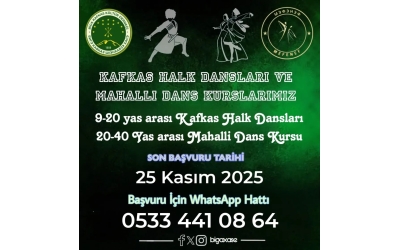 Halk dansları kurslarımızın başvuruları başlamıştır.