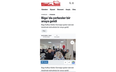 Biga'da Çerkesler bir araya geldi.