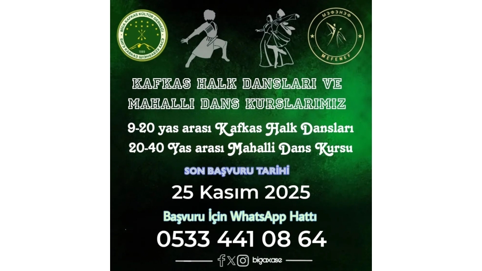 Halk dansları kurslarımızın başvuruları başlamıştır.